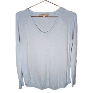 Ann Taylor Loft Soft Light Blue Sweater Long Sleeves Scoop Neck Size Medium